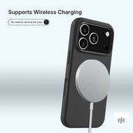 iPhone 17 Pro Max Hoesje - MobyDefend Matte Siliconen Backcover - Zwart