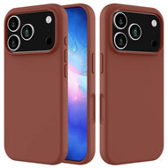 iPhone 17 Pro Max Hoesje - MobyDefend Matte Siliconen Backcover - Terracotta