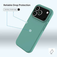 iPhone 17 Pro Max Hoesje - MobyDefend Matte Siliconen Backcover - Groen