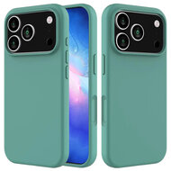iPhone 17 Pro Max Hoesje - MobyDefend Matte Siliconen Backcover - Groen