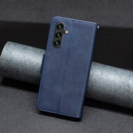 Samsung Galaxy S25 FE Hoesje - MobyDefend Wallet Book Case Met Koord - Blauw