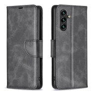 Samsung Galaxy S25 FE Hoesje - MobyDefend Wallet Book Case Met Koord - Zwart