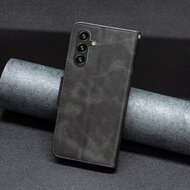 Samsung Galaxy S25 FE Hoesje - MobyDefend Wallet Book Case Met Koord - Zwart