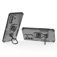 Samsung Galaxy A17 Hoesje - MobyDefend Dubbelgelaagde Pantsercase Met Standaard - Zwart