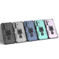 Samsung Galaxy A17 Hoesje - MobyDefend Dubbelgelaagde Pantsercase Met Standaard - Zwart