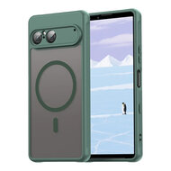 Sony Xperia 10 VII Hoesje - MobyDefend MagSafe Case Mat Transparant Met Gekleurde Rand - Groen