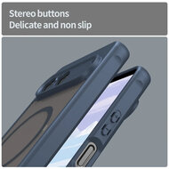 Sony Xperia 10 VII Hoesje - MobyDefend MagSafe Case Mat Transparant Met Gekleurde Rand - Blauw