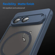 Sony Xperia 10 VII Hoesje - MobyDefend MagSafe Case Mat Transparant Met Gekleurde Rand - Blauw