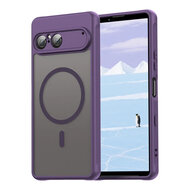 Sony Xperia 10 VII Hoesje - MobyDefend MagSafe Case Mat Transparant Met Gekleurde Rand - Paars