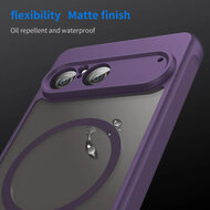 Sony Xperia 10 VII Hoesje - MobyDefend MagSafe Case Mat Transparant Met Gekleurde Rand - Paars