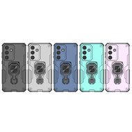 Samsung Galaxy S25 FE Hoesje - MobyDefend Dubbelgelaagde Pantsercase Met Standaard - Blauw