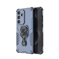 Samsung Galaxy S25 FE Hoesje - MobyDefend Dubbelgelaagde Pantsercase Met Standaard - Blauw