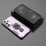 Samsung Galaxy S25 FE Hoesje - MobyDefend Dubbelgelaagde Pantsercase Met Standaard - Roze