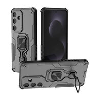 Samsung Galaxy S25 FE Hoesje - MobyDefend Dubbelgelaagde Pantsercase Met Standaard - Zwart