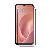 Motorola Moto G06 Screenprotector - MobyDefend Screensaver Met Zwarte Randen - Gehard Glas 