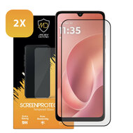 2-Pack Motorola Moto G06 Screenprotectors - MobyDefend Screensavers Met Zwarte Randen - Gehard Glas 