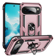 Google Pixel 10 Pro XL Hoesje - MobyDefend Pantsercase Met Draaibare Ring - Ros&eacute;
