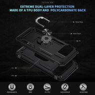 Google Pixel 10 / Google Pixel 10 Pro Hoesje - MobyDefend Pantsercase Met Draaibare Ring - Zilvergrijs