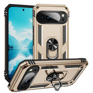 Google Pixel 10 / Google Pixel 10 Pro Hoesje - MobyDefend Pantsercase Met Draaibare Ring - Goud