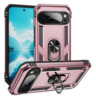 Google Pixel 10 / Google Pixel 10 Pro Hoesje - MobyDefend Pantsercase Met Draaibare Ring - Ros&eacute;