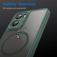 Motorola Moto G06&nbsp;/&nbsp;Motorola Moto G06 Power Hoesje - MobyDefend MagSafe Case Mat Transparant Met Gekleurde Rand - Groen