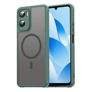 Motorola Moto G06&nbsp;/&nbsp;Motorola Moto G06 Power Hoesje - MobyDefend MagSafe Case Mat Transparant Met Gekleurde Rand - Groen