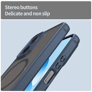 Motorola Moto G06&nbsp;/&nbsp;Motorola Moto G06 Power Hoesje - MobyDefend MagSafe Case Mat Transparant Met Gekleurde Rand - Blauw