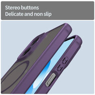 Motorola Moto G06&nbsp;/&nbsp;Motorola Moto G06 Power Hoesje - MobyDefend MagSafe Case Mat Transparant Met Gekleurde Rand - Paars