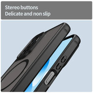 Motorola Moto G06&nbsp;/&nbsp;Motorola Moto G06 Power Hoesje - MobyDefend MagSafe Case Mat Transparant Met Gekleurde Rand - Zwart