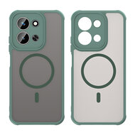 Xiaomi Redmi 15C 5G Hoesje - MobyDefend MagSafe Case Mat Transparant Met Gekleurde Rand - Groen