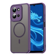 Xiaomi Redmi 15C 5G Hoesje - MobyDefend MagSafe Case Mat Transparant Met Gekleurde Rand - Paars