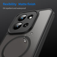 Xiaomi Redmi 15C 5G Hoesje - MobyDefend MagSafe Case Mat Transparant Met Gekleurde Rand - Zwart