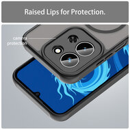 Xiaomi Redmi 15C 5G Hoesje - MobyDefend MagSafe Case Mat Transparant Met Gekleurde Rand - Zwart