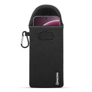 Hoesje voor OnePlus 15 - MobyDefend Neopreen Pouch Met Karabijnhaak - Insteekhoesje - Riemlus Hoesje - Zwart