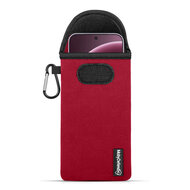 Hoesje voor OnePlus 15 - MobyDefend Neopreen Pouch Met Karabijnhaak - Insteekhoesje - Riemlus Hoesje - Rood