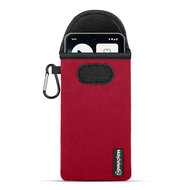 Hoesje voor Nothing Phone (3a) Lite - MobyDefend Neopreen Pouch Met Karabijnhaak - Insteekhoesje - Riemlus Hoesje - Rood