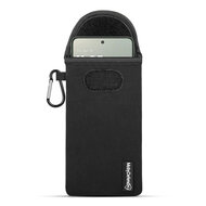 Hoesje voor Motorola Edge 70 - MobyDefend Neopreen Pouch Met Karabijnhaak - Insteekhoesje - Riemlus Hoesje - Zwart