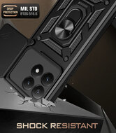 Xiaomi 15T Hoesje - MobyDefend Pantsercase Met Draaibare Ring - Zilvergrijs