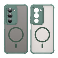 Xiaomi Redmi 15 5G Hoesje - MobyDefend MagSafe Case Mat Transparant Met Gekleurde Rand - Groen