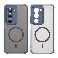 Xiaomi Redmi 15 5G Hoesje - MobyDefend MagSafe Case Mat Transparant Met Gekleurde Rand - Blauw