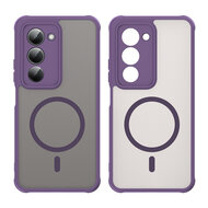 Xiaomi Redmi 15 5G Hoesje - MobyDefend MagSafe Case Mat Transparant Met Gekleurde Rand - Paars