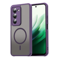 Xiaomi Redmi 15 5G Hoesje - MobyDefend MagSafe Case Mat Transparant Met Gekleurde Rand - Paars