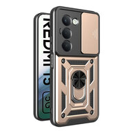 Xiaomi Redmi 15 5G Hoesje - MobyDefend Pantsercase Met Draaibare Ring - Goud