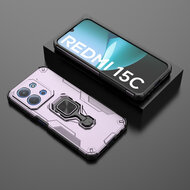 Xiaomi Redmi 15C 4G Hoesje - MobyDefend Dubbelgelaagde Pantsercase Met Standaard - Roze