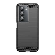 Xiaomi Redmi 15 5G Hoesje - MobyDefend TPU Backcover - Geborstelde Metaal &amp; Carbon-Look - Zwart