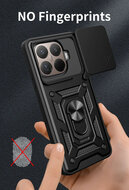 Xiaomi 15T Pro Hoesje - MobyDefend Pantsercase Met Draaibare Ring - Blauw