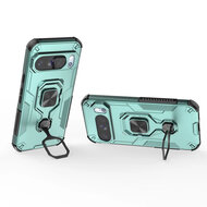 Google Pixel 10 / Google Pixel 10 Pro Hoesje - MobyDefend Dubbelgelaagde Pantsercase Met Standaard - Turquoise