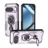 Google Pixel 10 / Google Pixel 10 Pro Hoesje - MobyDefend Dubbelgelaagde Pantsercase Met Standaard - Roze