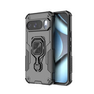 Google Pixel 10 / Google Pixel 10 Pro Hoesje - MobyDefend Dubbelgelaagde Pantsercase Met Standaard - Zwart