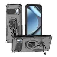 Google Pixel 10 / Google Pixel 10 Pro Hoesje - MobyDefend Dubbelgelaagde Pantsercase Met Standaard - Zwart